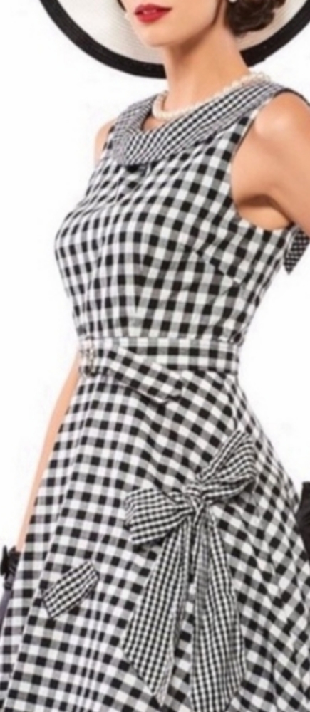 Last 1 Retro Style Gingham Check Sleeveless Dress - Picture 2 of 8